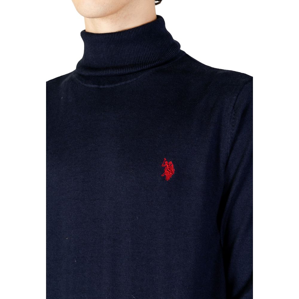 U.S. POLO ASSN. Blauer Baumwoll-Rollkragenpullover