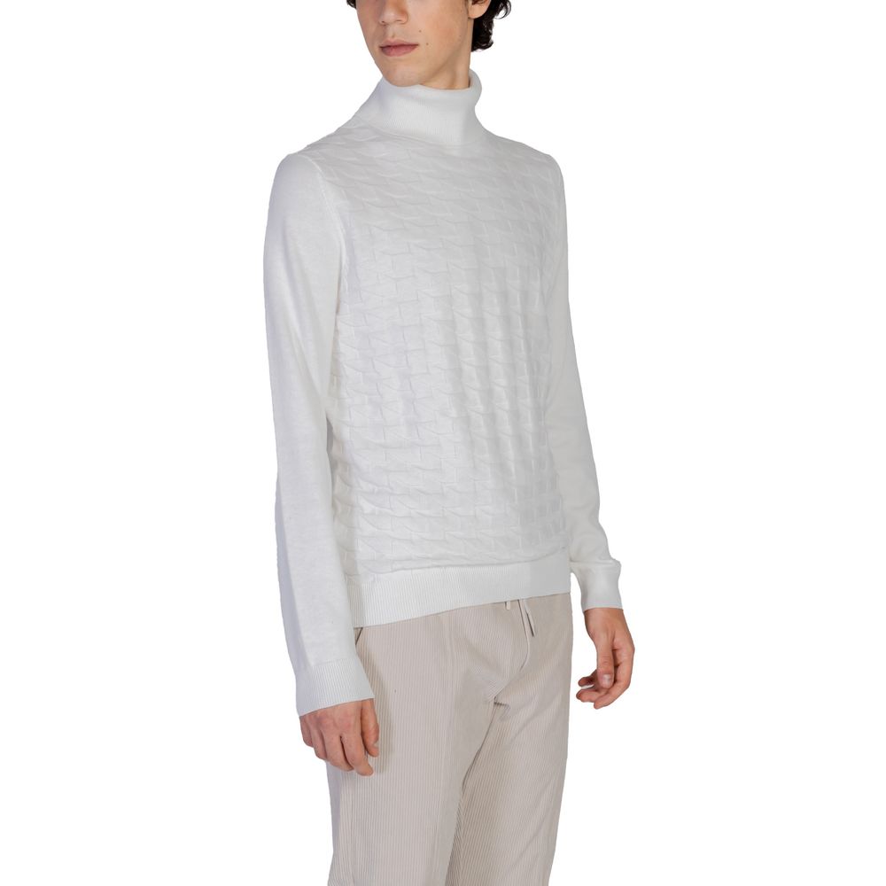 Antony Morato Weißer Baumwoll-Rollkragenpullover