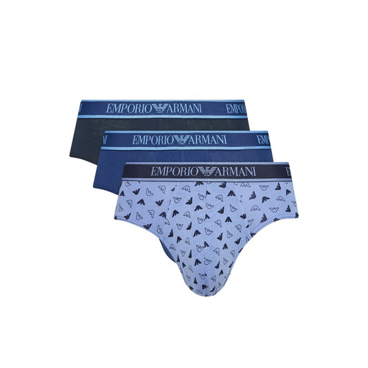 Emporio Armani Underwear Blaue Baumwoll-Slips