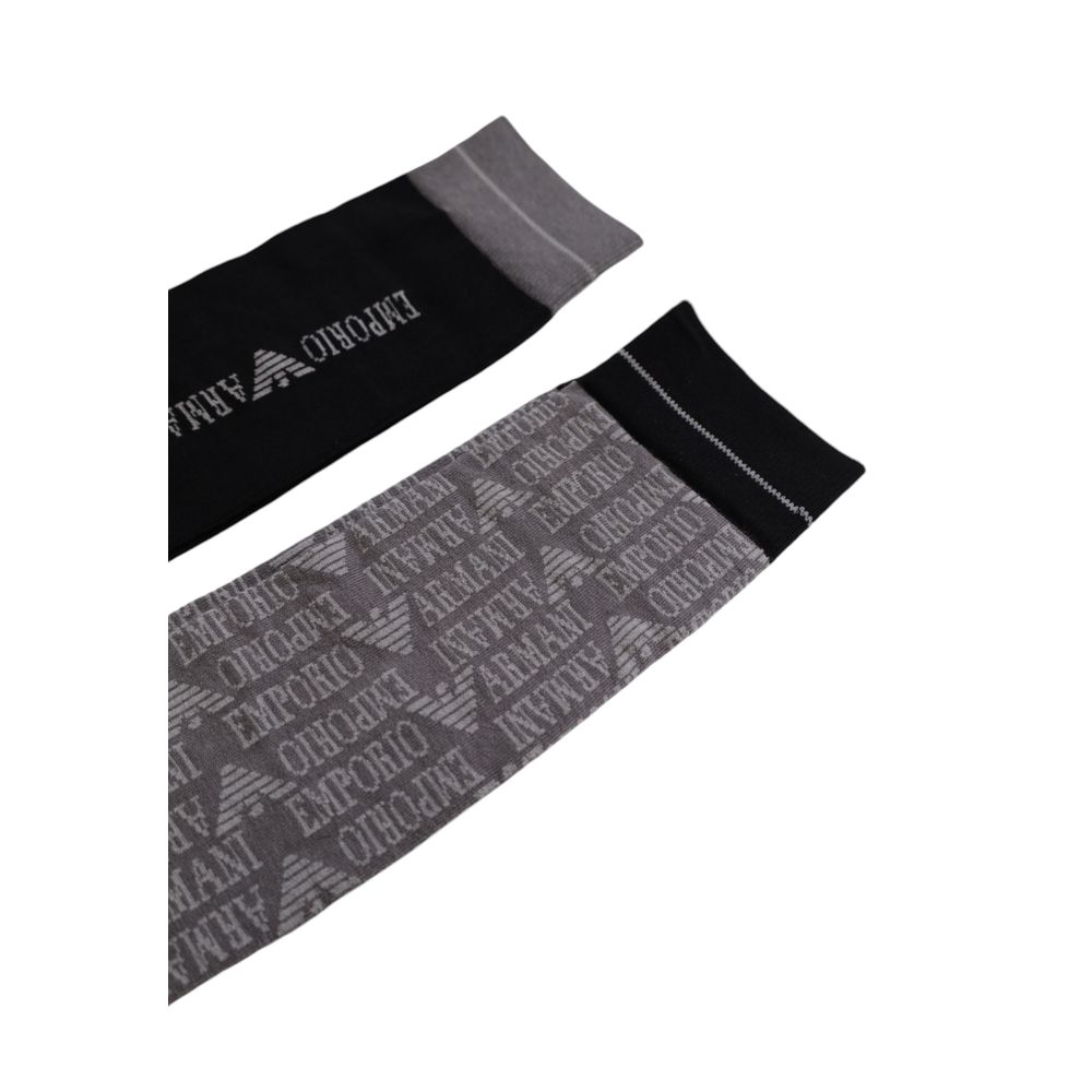 Emporio Armani Underwear Schwarze Baumwollsocken