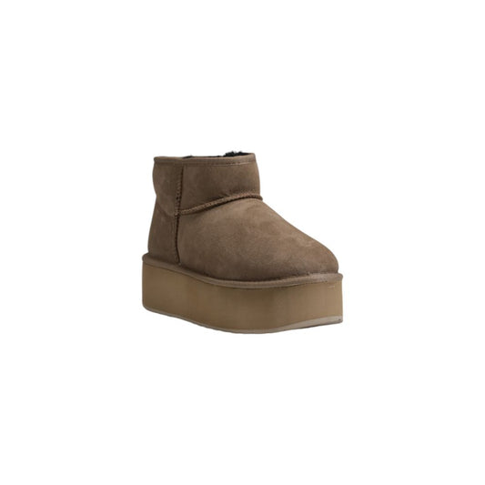 EMU Australia Beigefarbene Leder-Ankle-Boots