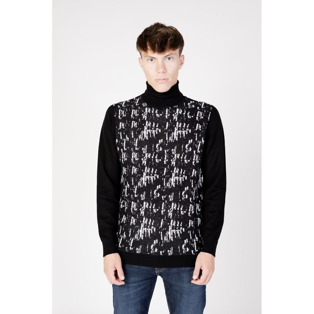 Antony Morato Rollkragenpullover aus schwarzer Wolle