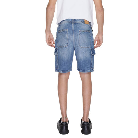 Antony Morato Blaue Baumwoll-Bermuda-Shorts