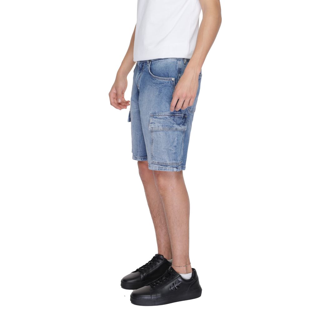 Antony Morato Blaue Baumwoll-Bermuda-Shorts