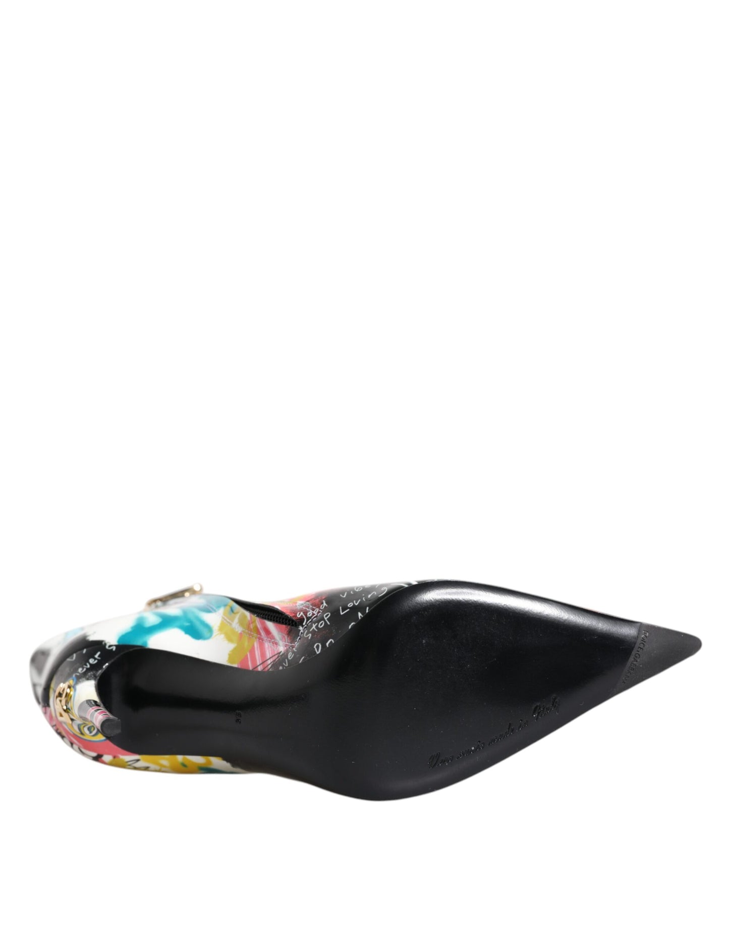 Dolce & Gabbana Multicolor Graffiti Keira Mid Calf Stiefel Schuhe