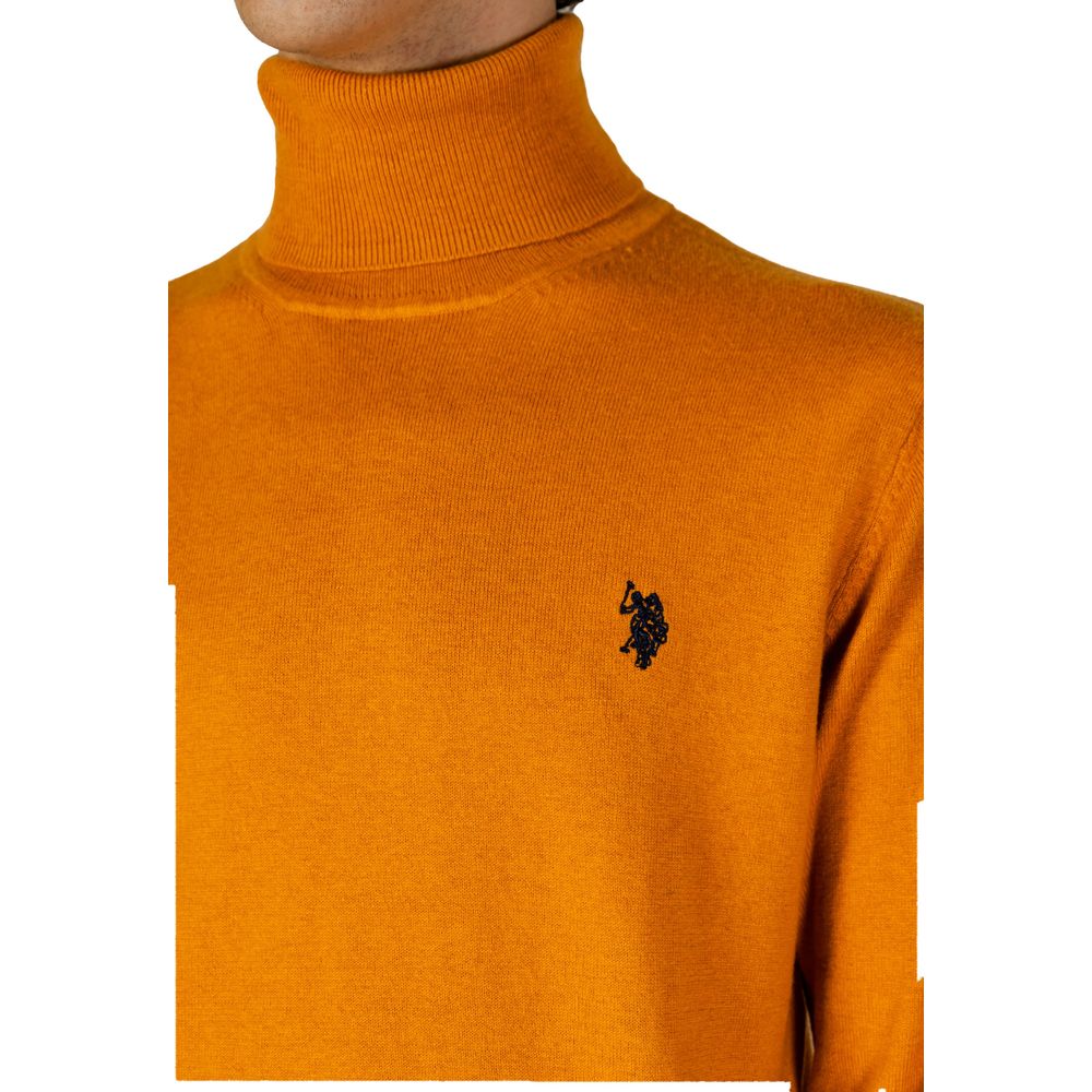 U.S. POLO ASSN. Orangefarbener Baumwoll-Rollkragenpullover