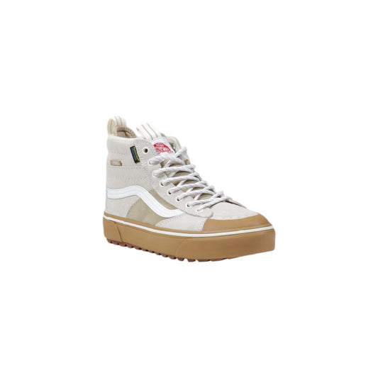 Vans Beigefarbene Leder-High-Top-Sneaker