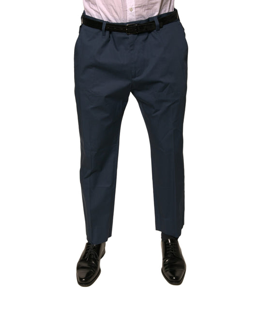 Dolce & Gabbana Blaue Baumwolle Herren Skinny Dress Pants