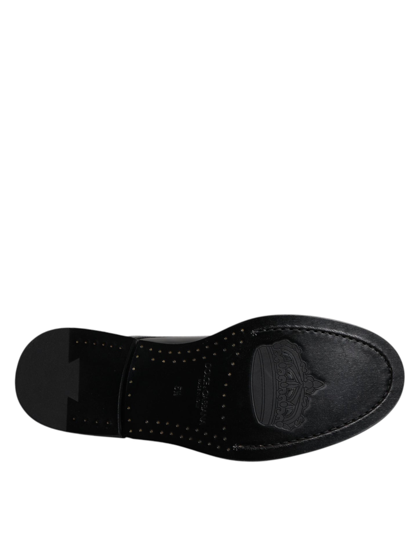 Dolce & Gabbana Schwarze Lackleder Derby Schnürschuhe Formal Dress Schuhe