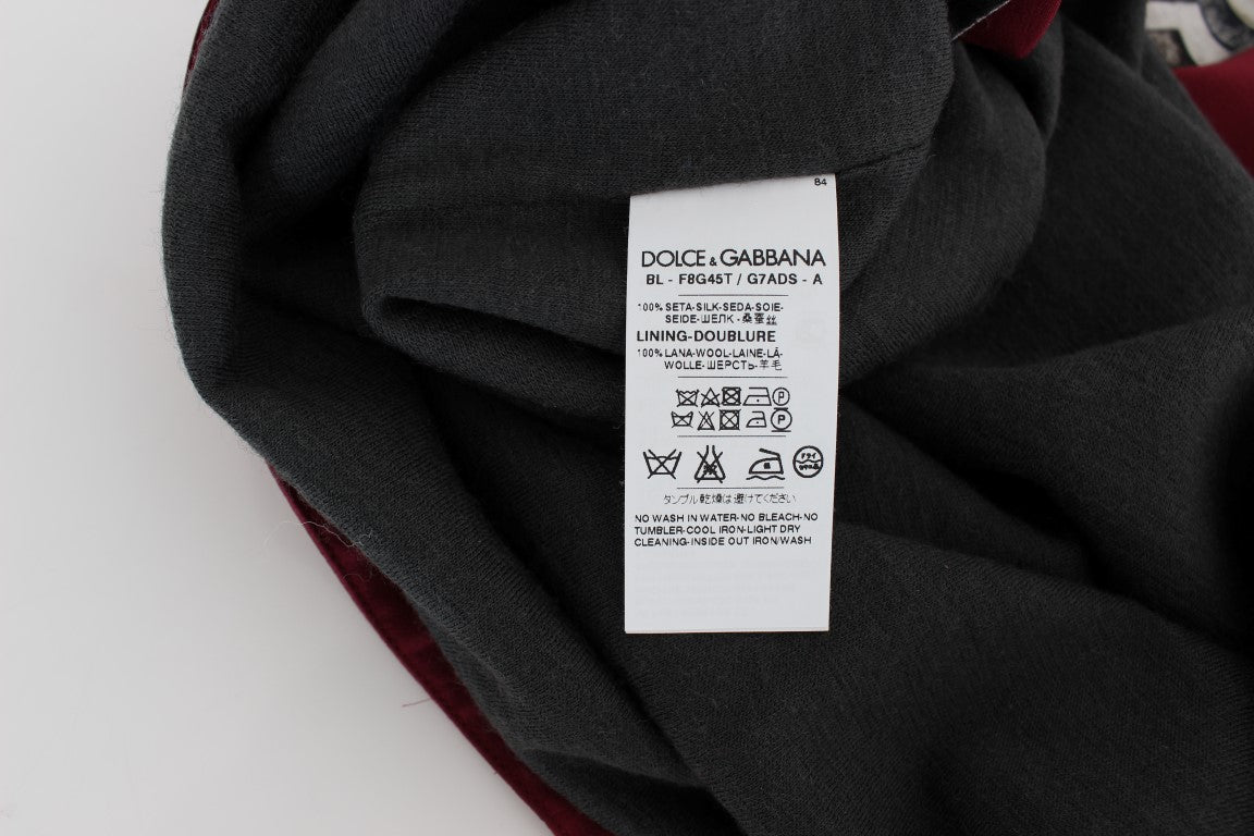 Dolce & Gabbana Red Knight Print Seidenbluse T-Shirt