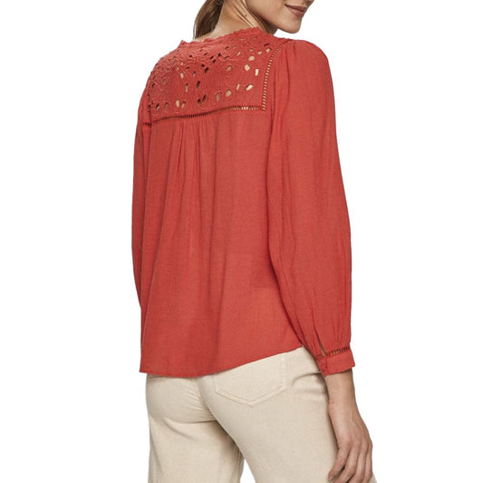 Pepe Jeans Rote Viskose-Bluse