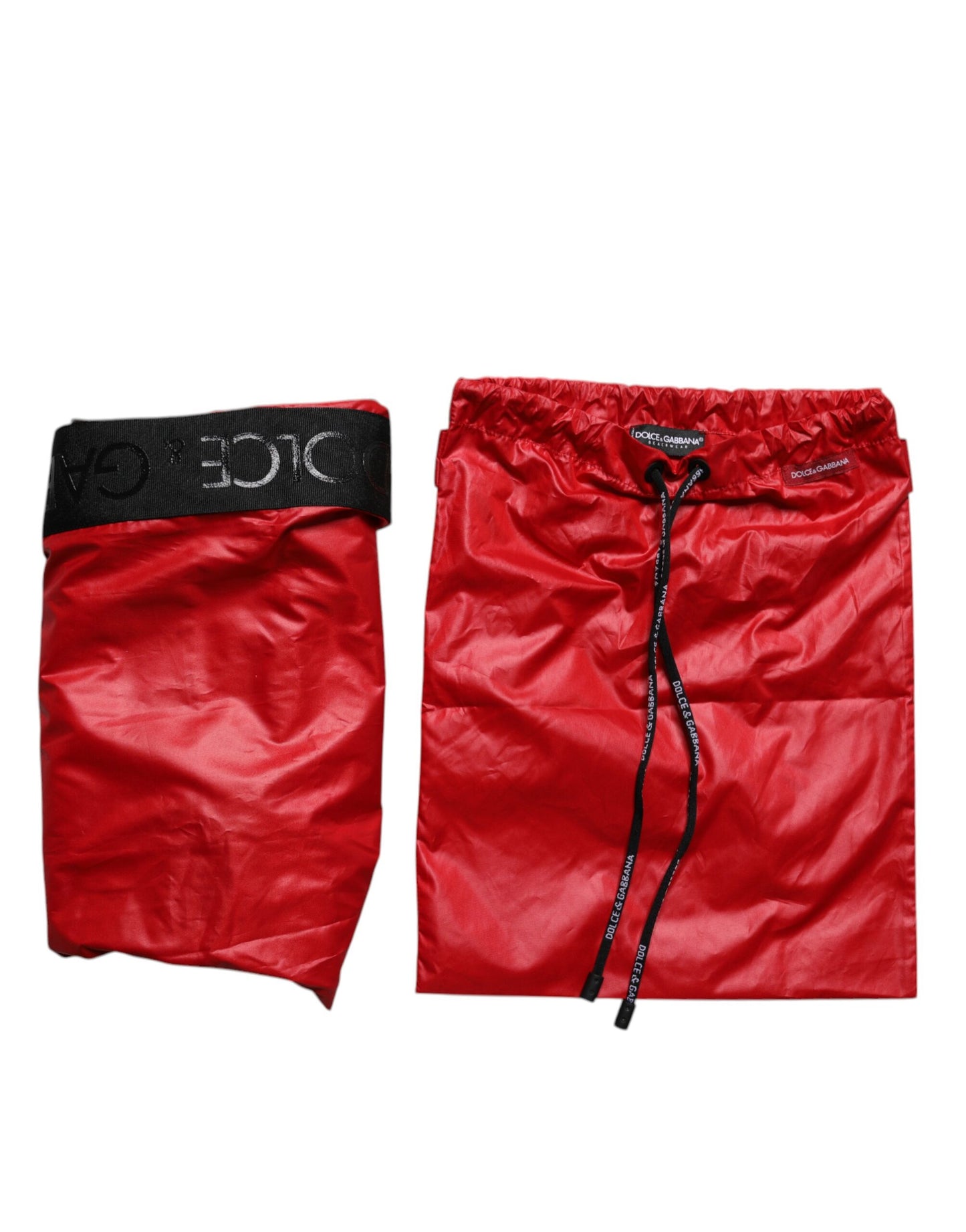 Dolce & Gabbana Rote Polyester Strandbekleidung Shorts 2Pc Bademode