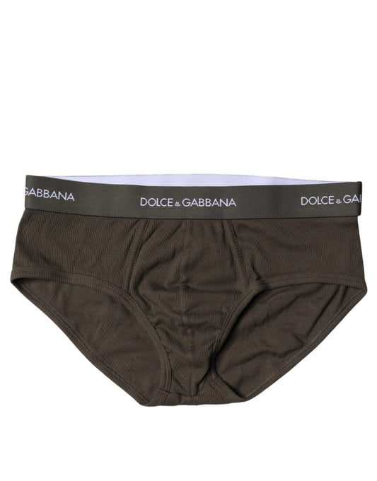 Dolce & Gabbana Graue Baumwolle Herren Mid Slip Slip Unterwäsche