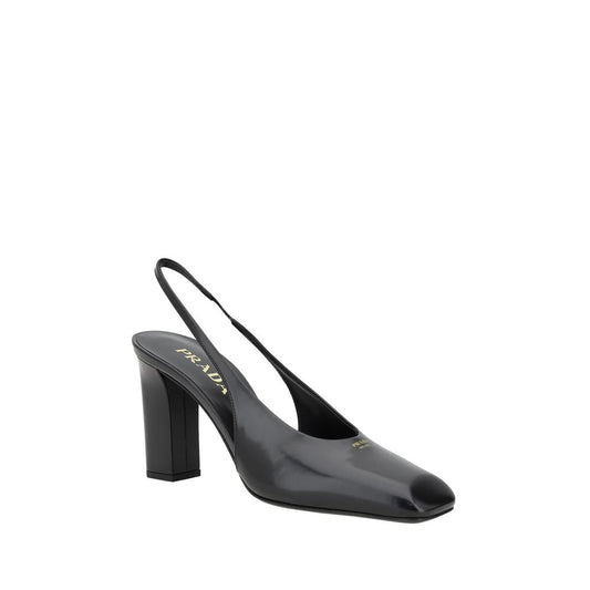 Prada Schwarze Kalbsleder Pumps