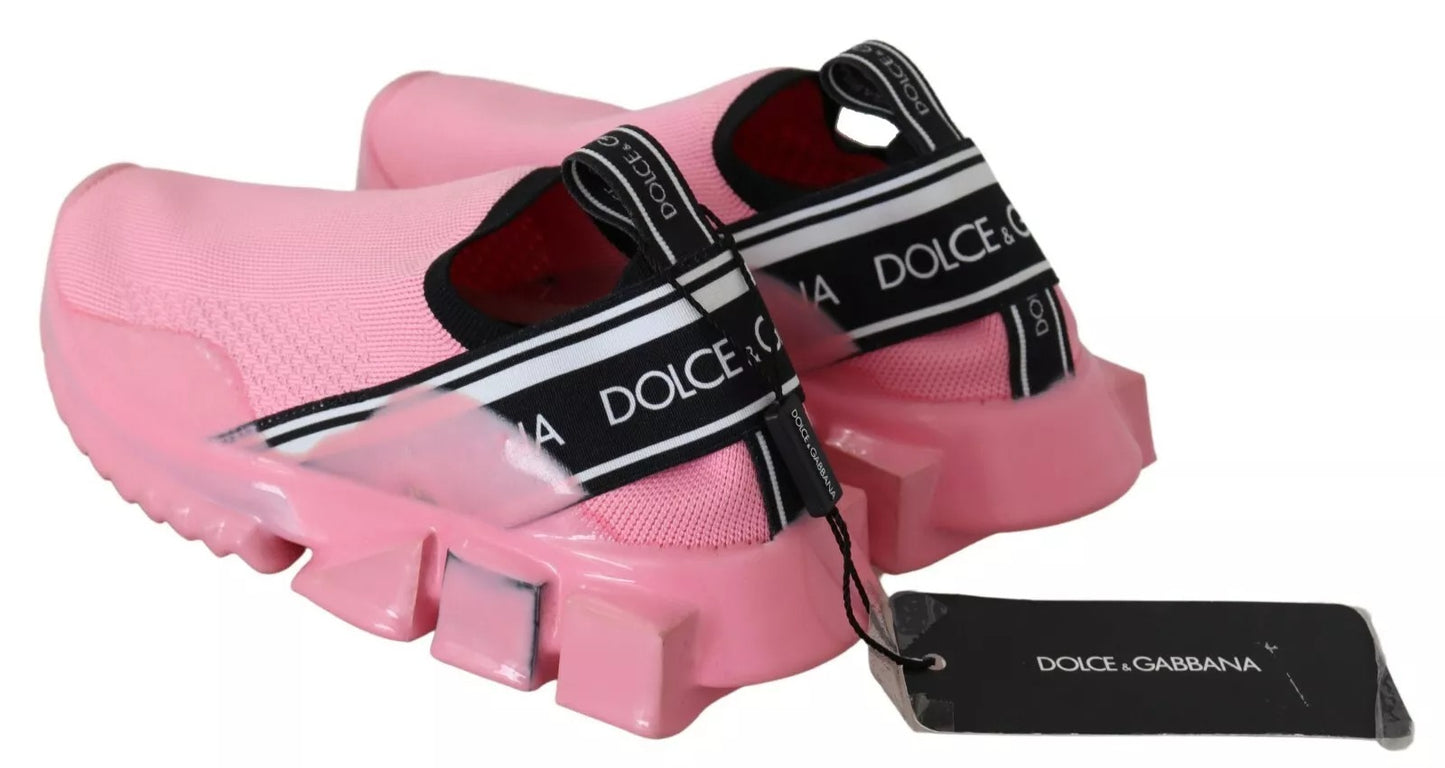 Dolce & Gabbana Rosa Low Top Sorrento Sneakers Slip On Freizeitschuhe