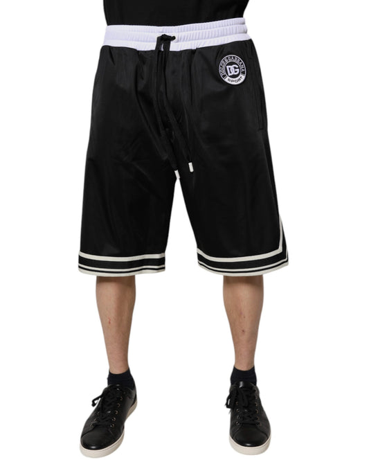 Dolce & Gabbana Schwarz Weiß Männer Bermuda Sweatshorts Shorts