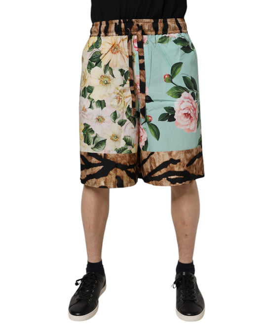 Dolce & Gabbana Mehrfarbige Bermudashorts mit Blumendruck für Männer