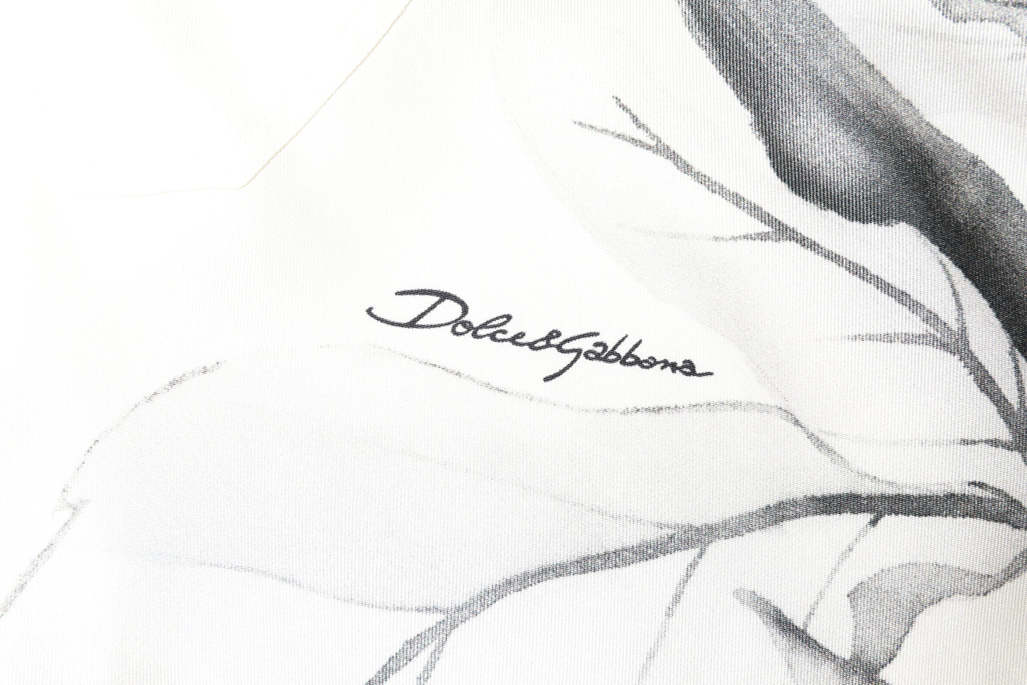 Dolce & Gabbana Elfenbeinfarbenes Seidenhemd mit langen Ärmeln für Männer Freizeithemd