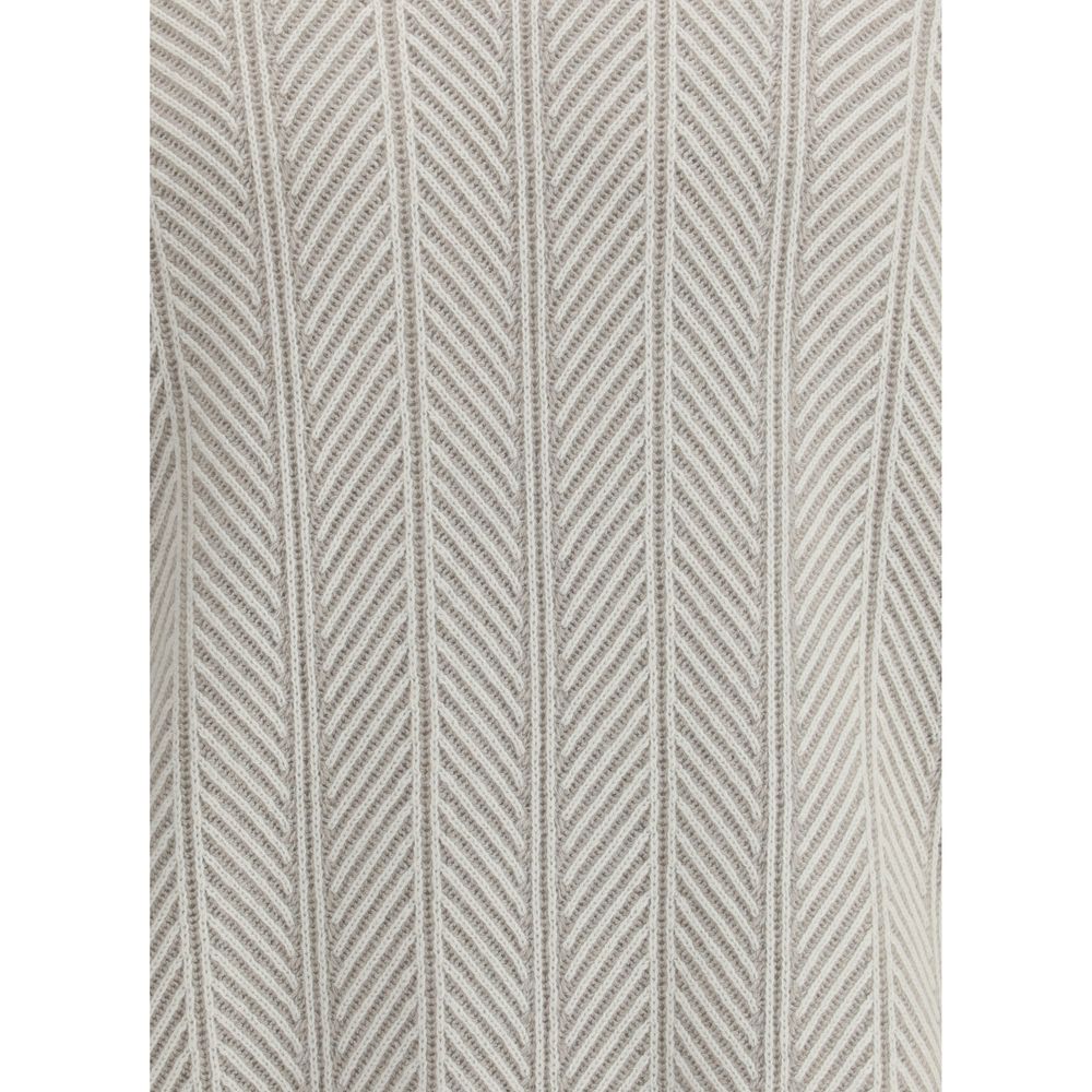 Brunello Cucinelli Kaschmirpullover aus weißem Kaschmir