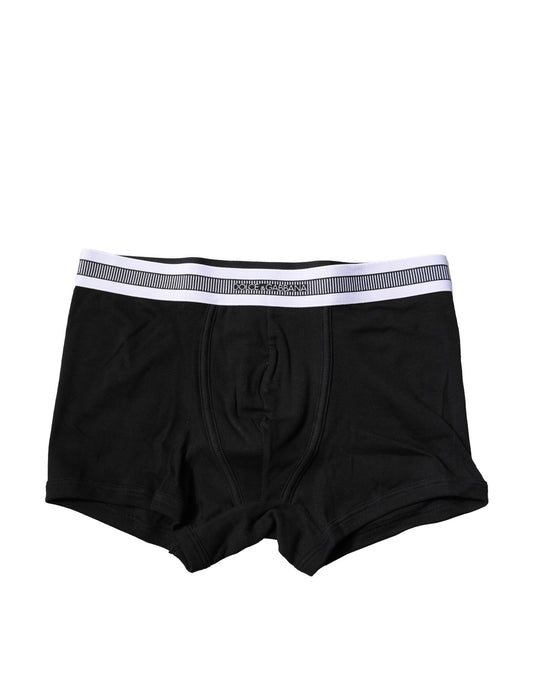 Dolce & Gabbana Schwarze Cotton Stretch Regular Boxer Unterwäsche