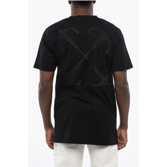Off-White Schwarzes ARROW T-Shirt mit Rundhalsausschnitt aus Baumwolle