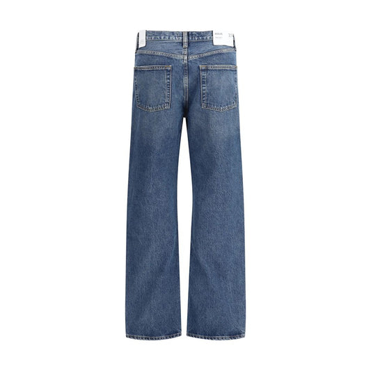 Agolde Gerade geschnittene Jeans aus blauem Baumwoll-Denim