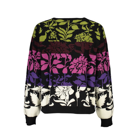 Desigual Eleganter Langarm-Pullover in Schwarz mit Kontrastdetails