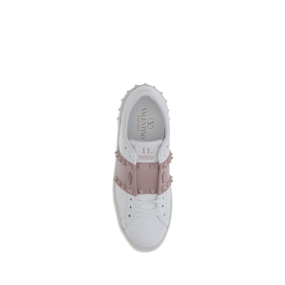 Valentino Garavani Weiße Kalbshaut Bos Taurus Sneakers mit niedrigem Schaft