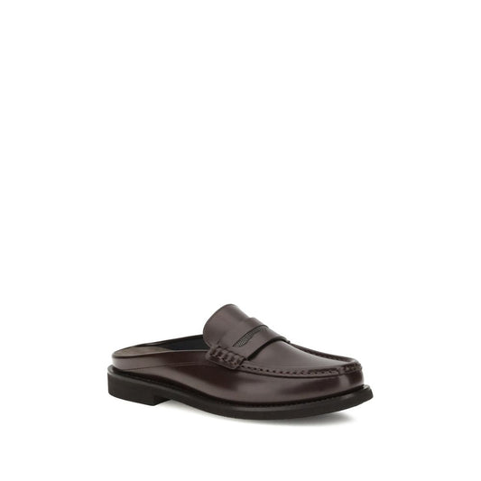 Brunello Cucinelli Braune Kalbsleder Bos Taurus Slipper