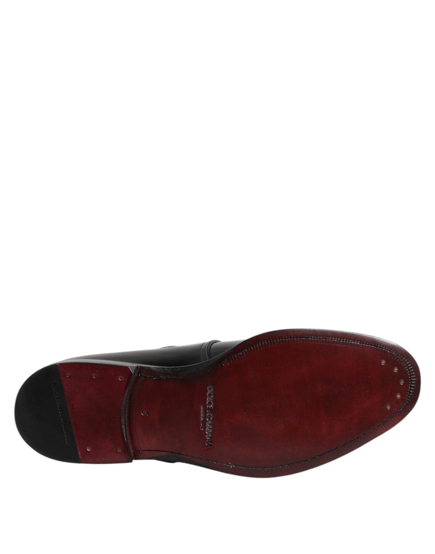 Dolce & Gabbana Schwarzes Leder Monk Strap Derby Formelle Schuhe