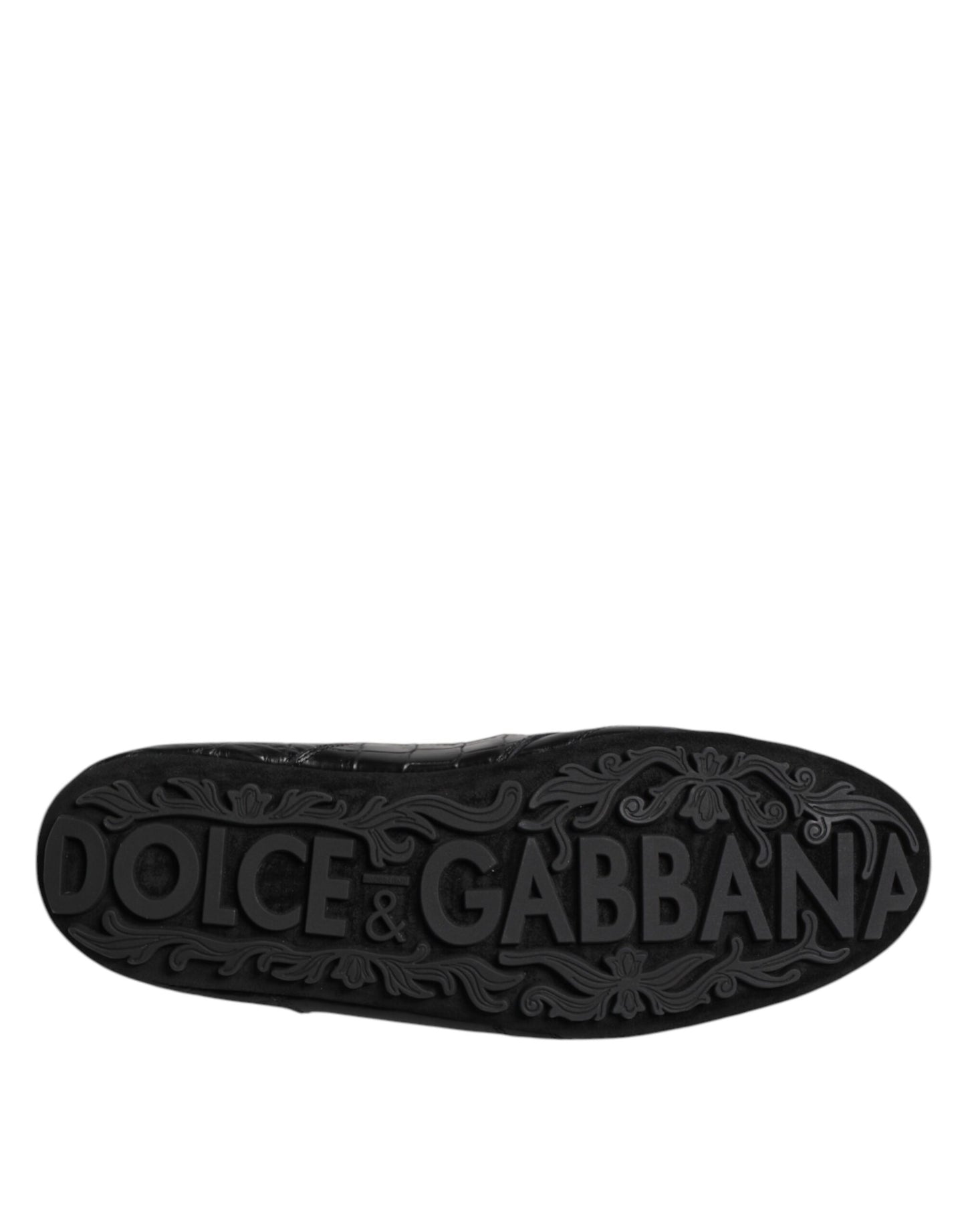 Dolce & Gabbana Schwarze Exotische Leder Low Top Sneakers Schuhe