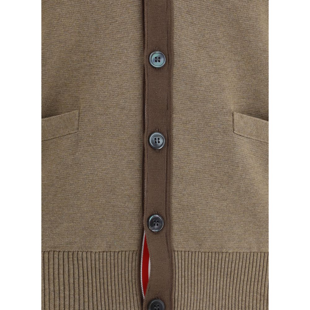 Thom Browne Brauner Baumwoll-Cardigan