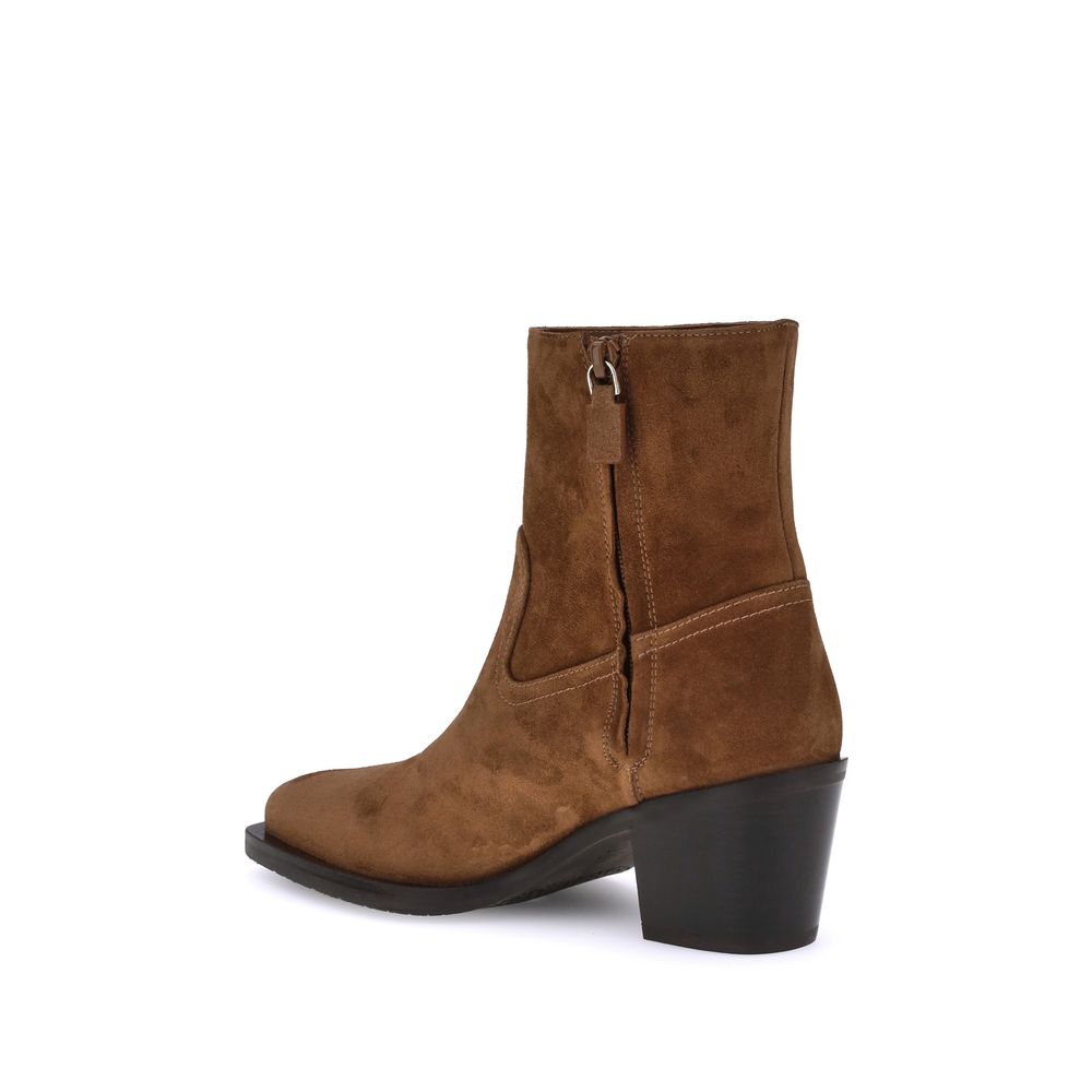Stuart Weitzman Braune Kalbshaut Bos Taurus Stiefeletten