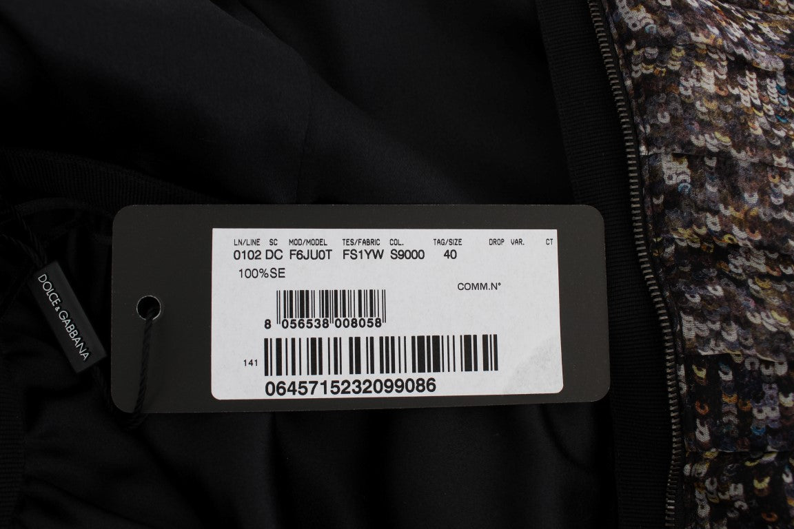 Dolce & Gabbana Dunkles Seiden-Shiftkleid in voller Länge