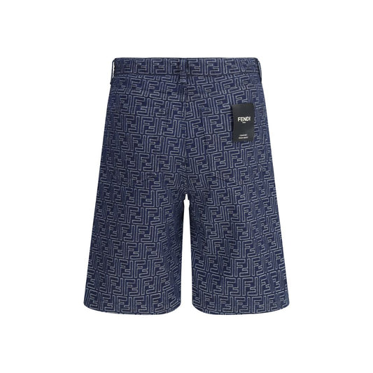 Fendi Blaue Baumwoll-Bermuda-Shorts