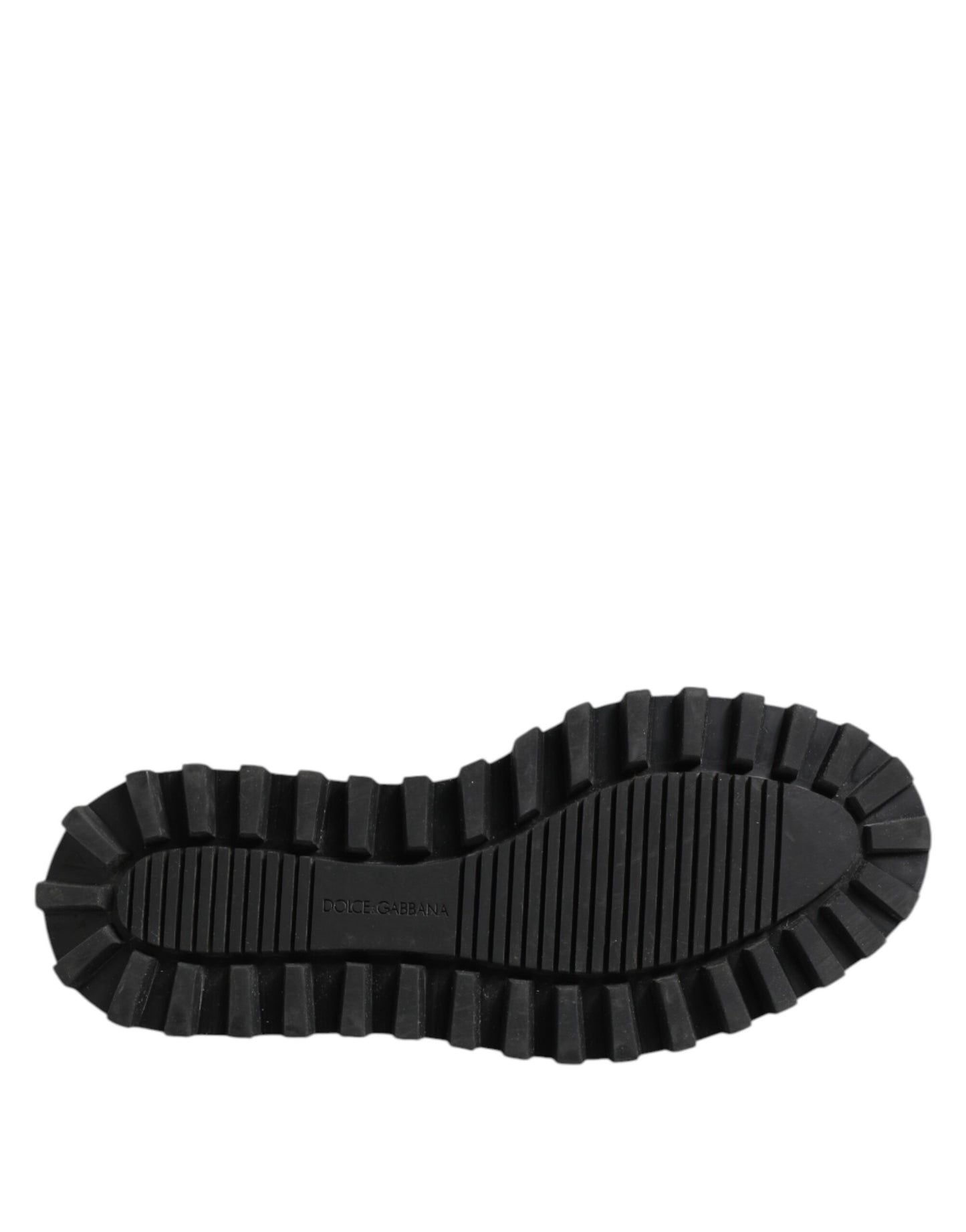 Dolce & Gabbana Schwarz Weiß Kalbsleder Chunky Derby Schuhe