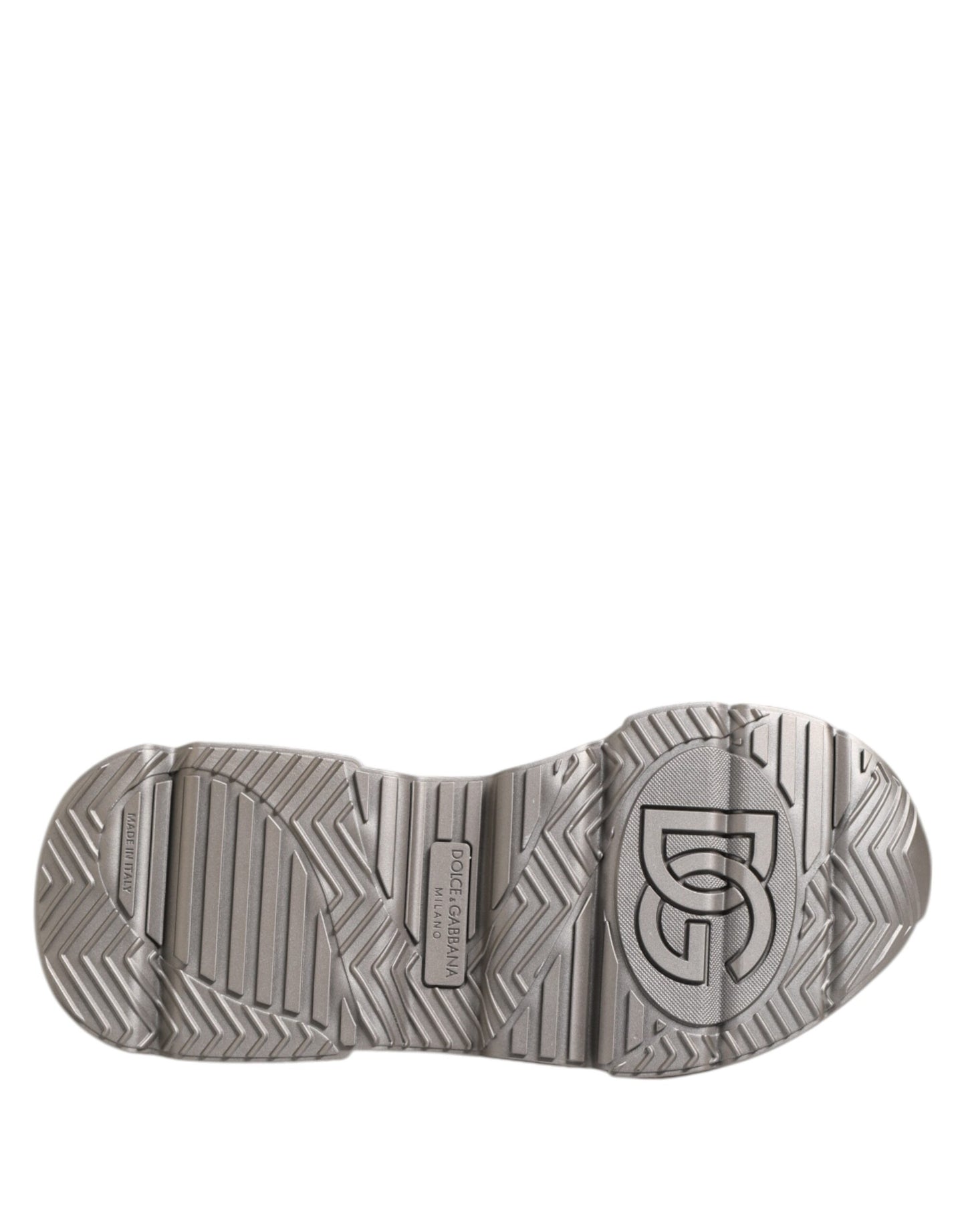 Dolce & Gabbana Silber DAYMASTER Leder Männer Turnschuhe Schuhe