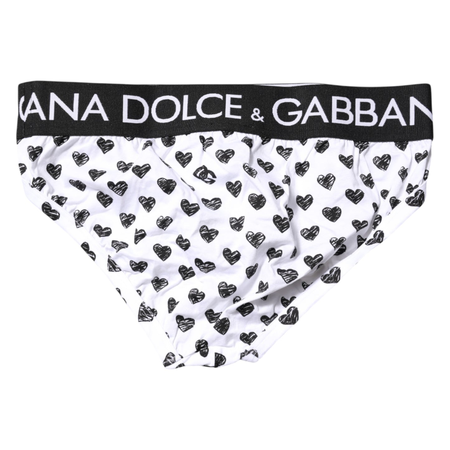 Dolce & Gabbana White Heart Printed Regular Slip Unterwäsche