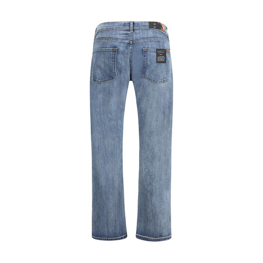 7FOR Gerade geschnittene Jeans aus blauem Baumwollstoff