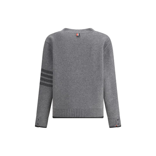 Thom Browne Grauer Merino-Wollcardigan