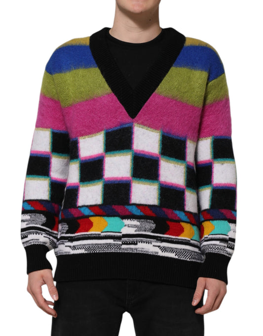 Dolce & Gabbana Multicolor Glitch Design Pullover Pullover