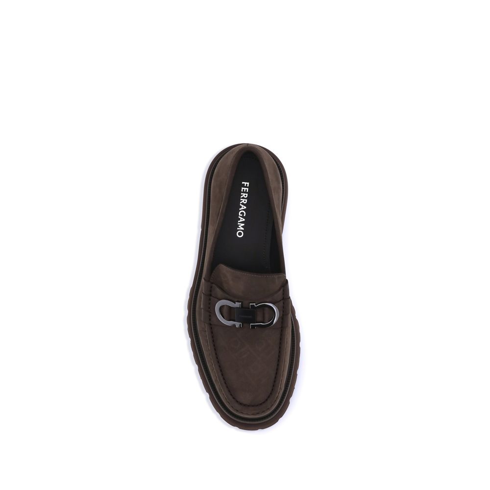 Ferragamo Braune Kalbsleder Bos Taurus Slip-On Loafer