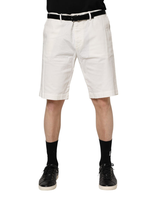 Dolce & Gabbana Weiße Chinos Baumwolle Stretch Männer Casual Shorts
