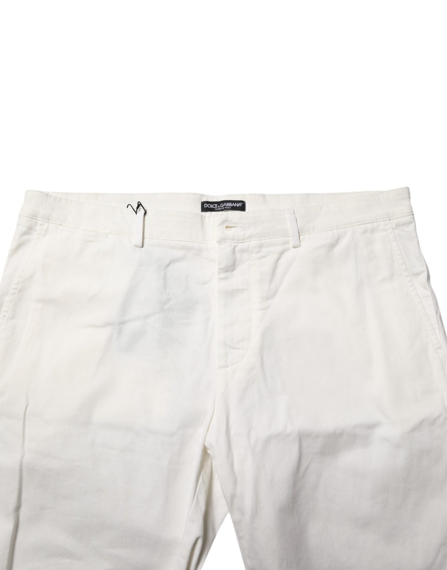 Dolce & Gabbana Weiße Chinos Baumwolle Stretch Männer Casual Shorts