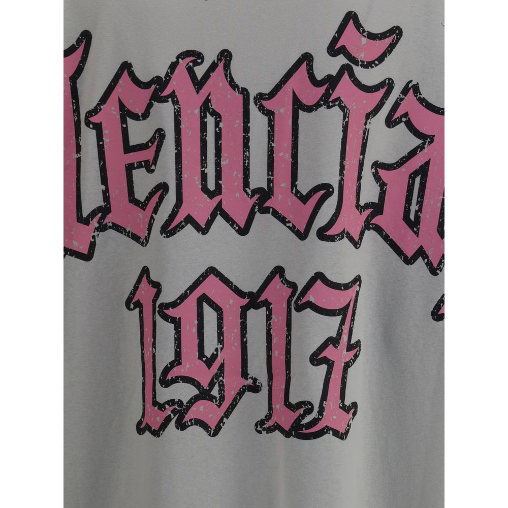 Balenciaga Graues Baumwoll-T-Shirt