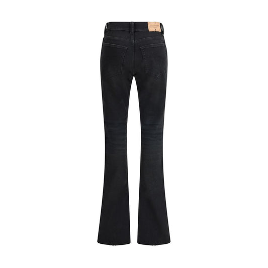 Balenciaga Schwarze Baumwoll-Bootcut-Jeans