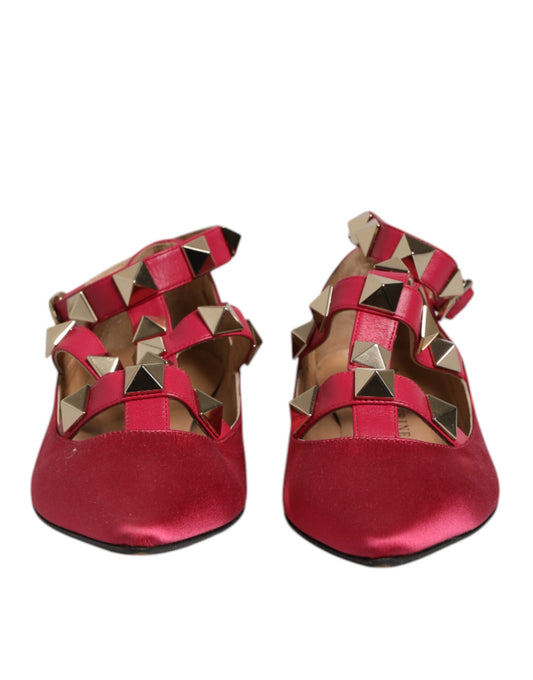 Prosperine Rot Gold Nieten spitze Zehe Ballet Flats Schuhe