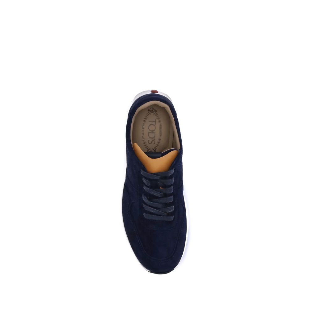 Tod's Dunkelblaue Kalbshaut Bos Taurus Sneakers mit niedrigem Schaft