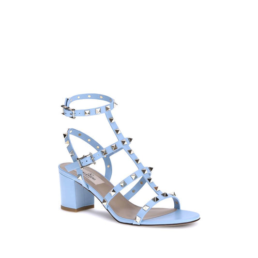 Valentino Garavani Hellblaue Kalbshaut Bos Taurus Sandalen mit Riemen