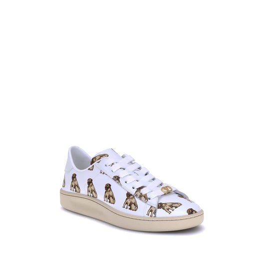 Valentino Garavani Weiße Kalbshaut Bos Taurus Sneakers mit niedrigem Schaft
